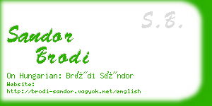 sandor brodi business card